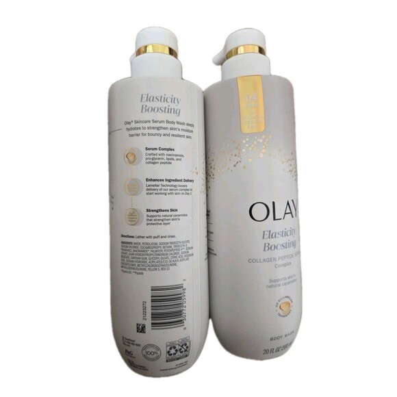 Olay Elasticity Boosting Collagen Peptide Body Wash 20oz (2-Pack) - Picture 3 of 3